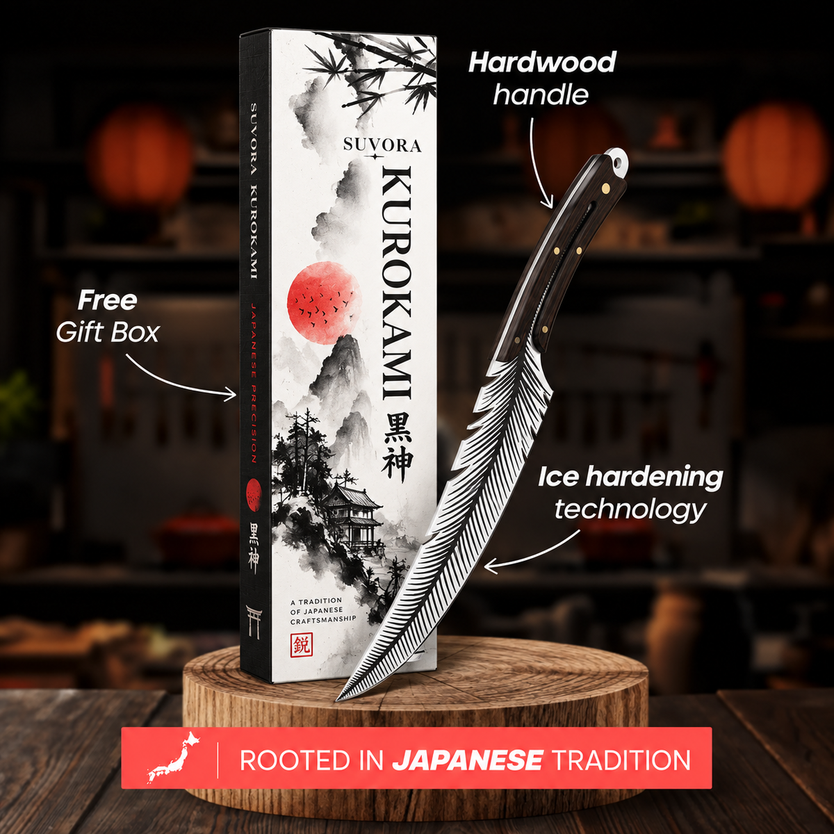 Suvora Kurokami™ Japanese Feather Knife